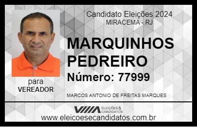 Candidato MARQUINHOS PEDREIRO 2024 - MIRACEMA - Eleições