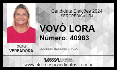 Candidato VOVÓ LORA 2024 - SEROPÉDICA - Eleições