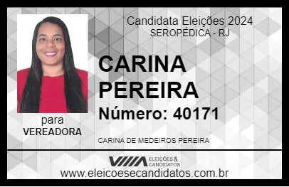 Candidato CARINA PEREIRA 2024 - SEROPÉDICA - Eleições