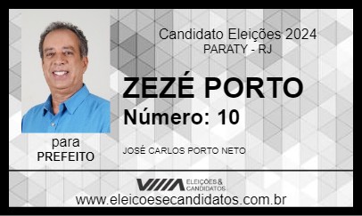 Candidato ZEZÉ PORTO 2024 - PARATY - Eleições