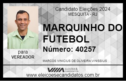 Candidato MARQUINHO DO FUTEBOL 2024 - MESQUITA - Eleições