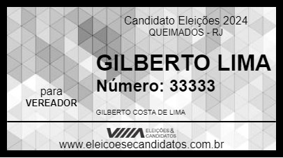 Candidato GILBERTO LIMA 2024 - QUEIMADOS - Eleições