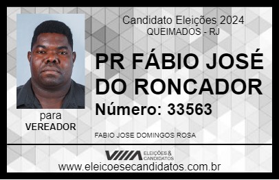 Candidato PR FÁBIO JOSÉ DO RONCADOR 2024 - QUEIMADOS - Eleições