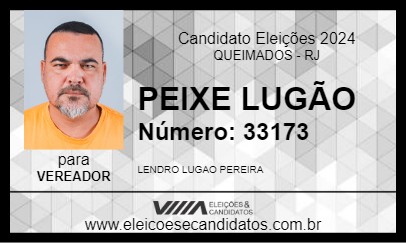 Candidato PEIXE LUGÃO 2024 - QUEIMADOS - Eleições