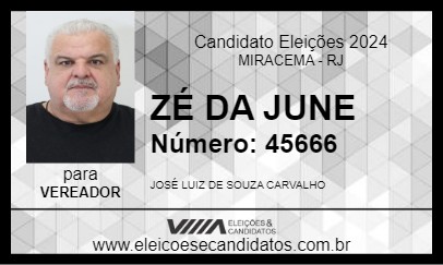 Candidato ZÉ DA JUNE 2024 - MIRACEMA - Eleições