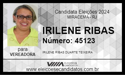 Candidato IRILENE RIBAS 2024 - MIRACEMA - Eleições