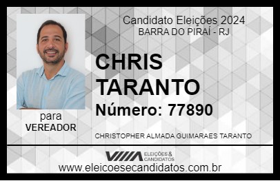 Candidato CHRIS TARANTO 2024 - BARRA DO PIRAÍ - Eleições