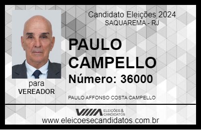 Candidato PAULO CAMPELLO 2024 - SAQUAREMA - Eleições