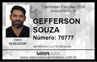 Candidato GEFFERSON SOUZA 2024 - SAQUAREMA - Eleições