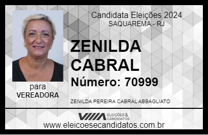 Candidato ZENILDA CABRAL 2024 - SAQUAREMA - Eleições