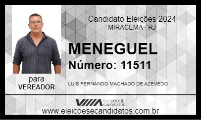 Candidato MENEGUEL 2024 - MIRACEMA - Eleições