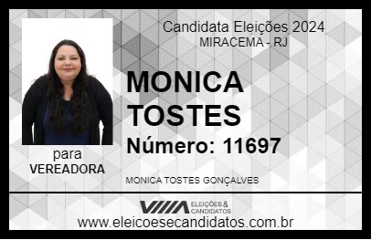 Candidato MONICA TOSTES 2024 - MIRACEMA - Eleições