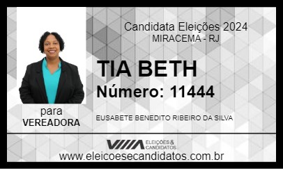 Candidato TIA BETH 2024 - MIRACEMA - Eleições