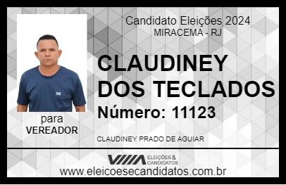 Candidato CLAUDINEY DOS TECLADOS 2024 - MIRACEMA - Eleições