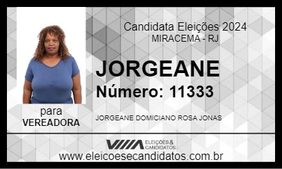 Candidato JORGIANE 2024 - MIRACEMA - Eleições