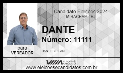 Candidato DANTE 2024 - MIRACEMA - Eleições