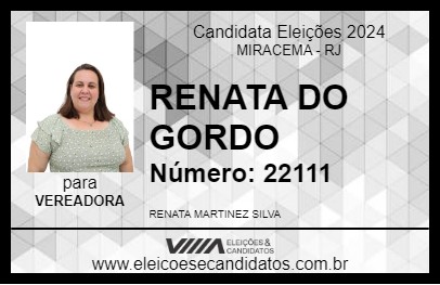 Candidato RENATA DO GORDO 2024 - MIRACEMA - Eleições