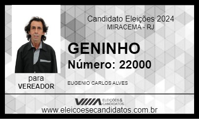 Candidato GENINHO 2024 - MIRACEMA - Eleições