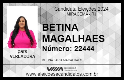 Candidato BETINA MAGALHAES 2024 - MIRACEMA - Eleições