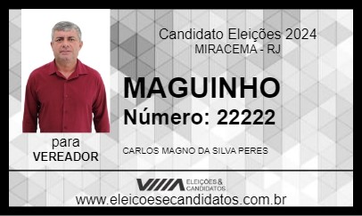 Candidato MAGUINHO 2024 - MIRACEMA - Eleições