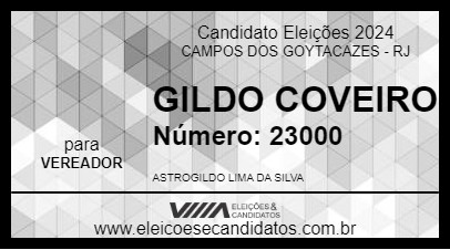 Candidato GILDO COVEIRO  2024 - CAMPOS DOS GOYTACAZES - Eleições