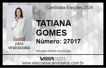 Candidato TATIANA GOMES 2024 - CAMPOS DOS GOYTACAZES - Eleições