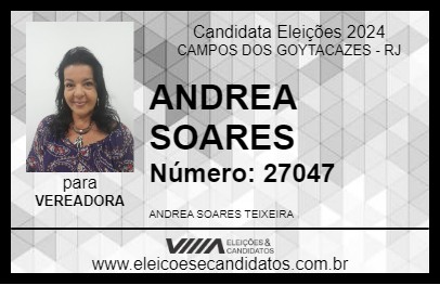 Candidato ANDREA SOARES 2024 - CAMPOS DOS GOYTACAZES - Eleições