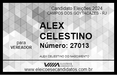 Candidato ALEX CELESTINO 2024 - CAMPOS DOS GOYTACAZES - Eleições