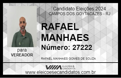 Candidato RAFAEL MANHAES 2024 - CAMPOS DOS GOYTACAZES - Eleições