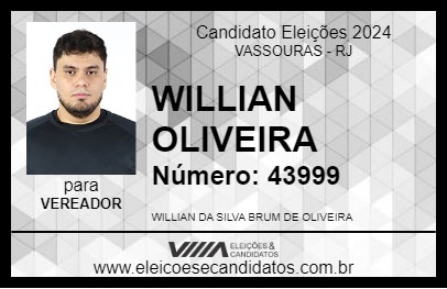 Candidato WILLIAN OLIVEIRA 2024 - VASSOURAS - Eleições