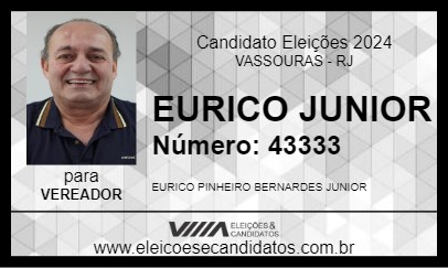 Candidato EURICO JUNIOR 2024 - VASSOURAS - Eleições