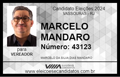 Candidato MARCELO MANDARO 2024 - VASSOURAS - Eleições