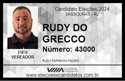 Candidato RUDY DO GRECCO 2024 - VASSOURAS - Eleições