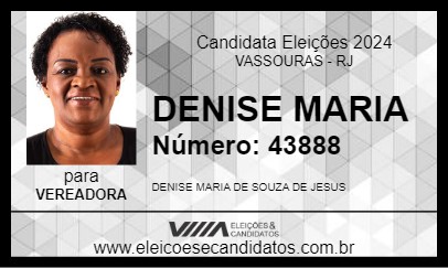 Candidato DENISE MARIA 2024 - VASSOURAS - Eleições