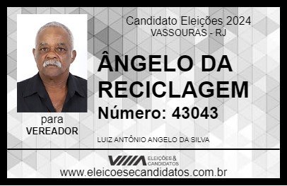 Candidato ÂNGELO DA RECICLAGEM 2024 - VASSOURAS - Eleições