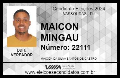 Candidato MAICON MINGAU 2024 - VASSOURAS - Eleições