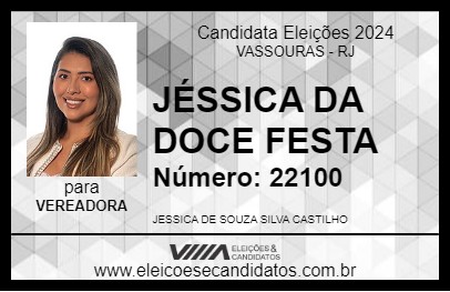 Candidato JÉSSICA DA DOCE FESTA 2024 - VASSOURAS - Eleições