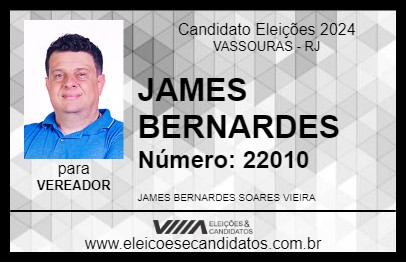 Candidato JAMES BERNARDES 2024 - VASSOURAS - Eleições