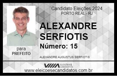 Candidato ALEXANDRE SERFIOTIS 2024 - PORTO REAL - Eleições