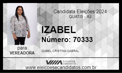 Candidato IZABEL 2024 - QUATIS - Eleições