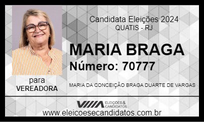 Candidato MARIA BRAGA 2024 - QUATIS - Eleições