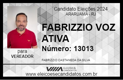 Candidato FABRIZZIO VOZ ATIVA 2024 - ARARUAMA - Eleições