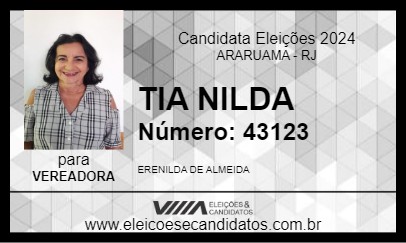 Candidato TIA NILDA 2024 - ARARUAMA - Eleições