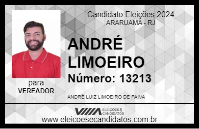 Candidato ANDRÉ LIMOEIRO 2024 - ARARUAMA - Eleições