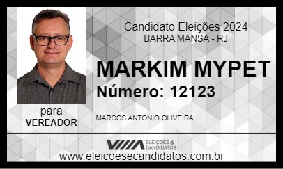 Candidato MARKIM MYPET 2024 - BARRA MANSA - Eleições