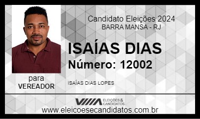 Candidato ISAÍAS DIAS 2024 - BARRA MANSA - Eleições