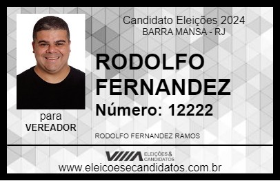 Candidato RODOLFO FERNANDEZ 2024 - BARRA MANSA - Eleições