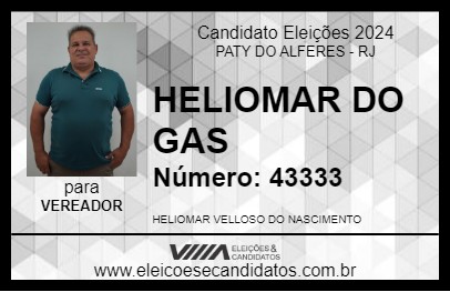 Candidato HELIOMAR DO GAS 2024 - PATY DO ALFERES - Eleições