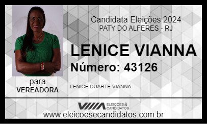 Candidato LENICE VIANNA 2024 - PATY DO ALFERES - Eleições