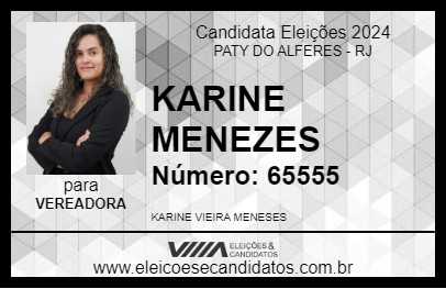 Candidato KARINE MENEZES 2024 - PATY DO ALFERES - Eleições